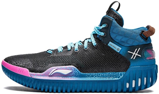 英雄联盟 x 李宁 - 反伍3 金克丝 减震耐磨回彈輕便 中幫 籃球鞋 男款 黑藍 Buy 英雄联盟 x 李宁 - 反伍3 金克丝 减震耐磨回彈輕便 中幫 籃球鞋 男款 黑藍