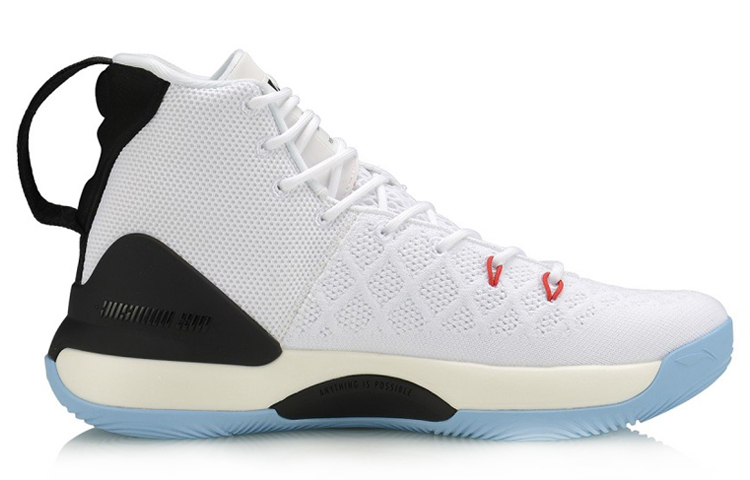 Order 李宁 驭帅 13 一体织 防滑耐磨 高筒 籃球鞋 白色