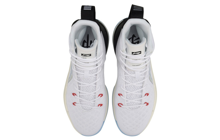 Shop 李宁 驭帅 13 一体织 防滑耐磨 高筒 籃球鞋 白色