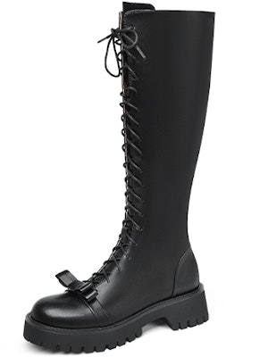 Lily Wei Bot Sepatu Kulit Hak Tebal Resleting Wanita Edisi Berkuda XPJ-064 Cheap Lily Wei Bot Sepatu Kulit Hak Tebal Resleting Wanita Edisi Berkuda XPJ-064