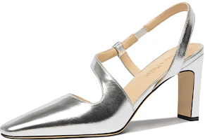 Lily Wei Leather Square-Toe Elastic Band Chunky High Heels '7.5cm Women's' L-048 Lily Wei Leather Square-Toe Elastic Band Chunky High Heels '7.5cm Women's' L-048