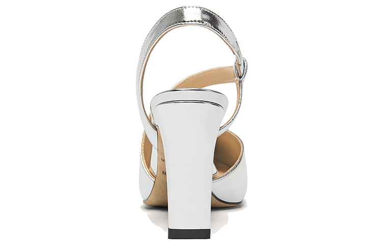 Shop Lily Wei皮革方头弹力带粗跟高跟鞋7.5厘米 女款 L-048