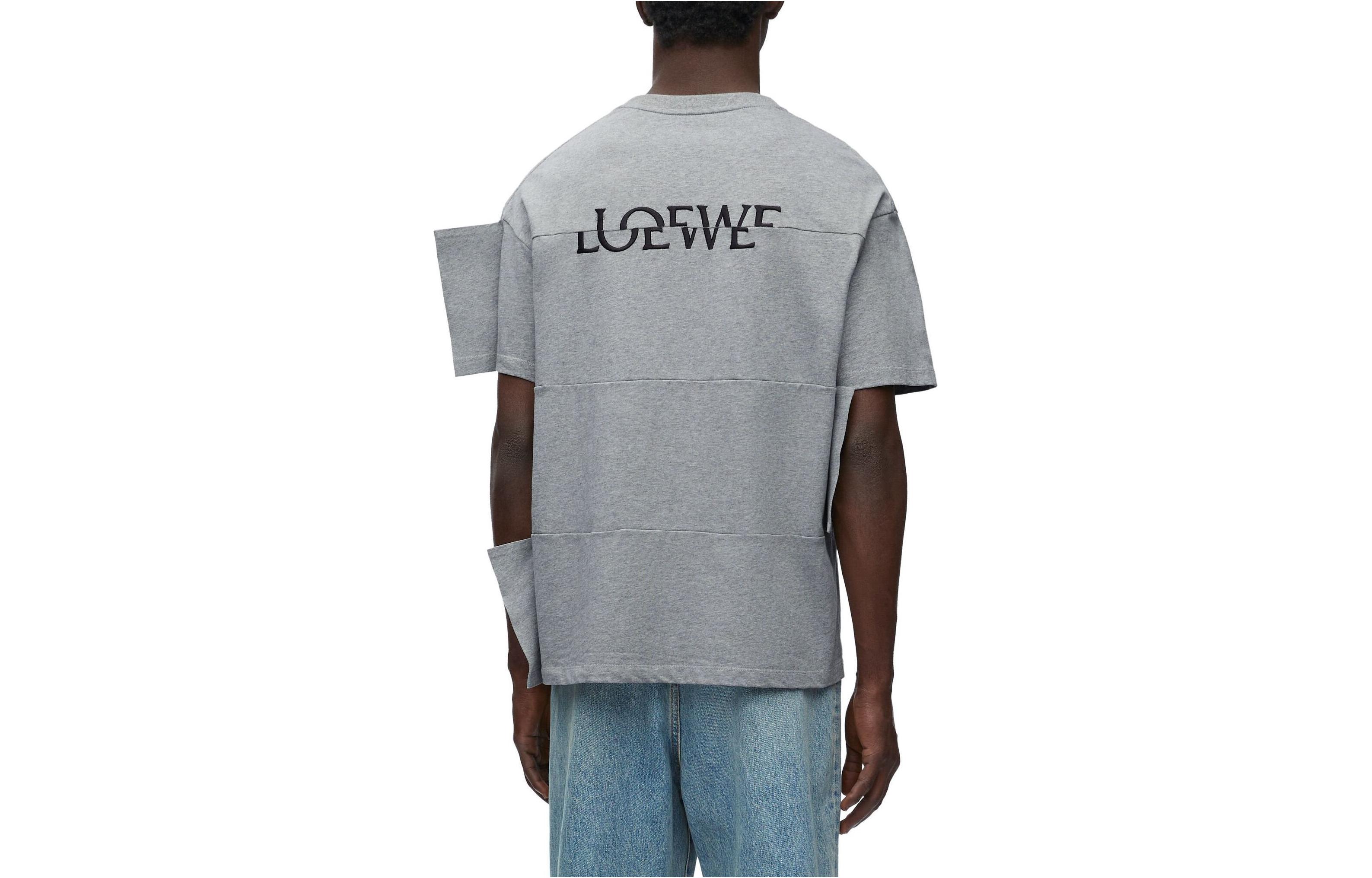 Order LOEWE 灰色刺繡不對稱標誌短袖T恤。 H526Y22XB2-1440