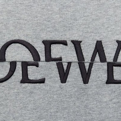 LOEWE 灰色刺繡不對稱標誌短袖T恤。 H526Y22XB2-1440 Details for LOEWE 灰色刺繡不對稱標誌短袖T恤。 H526Y22XB2-1440