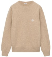 LOEWE Beige Solid Color Crewneck Casual Long Sleeve Sweater. H526Y14KH1-8586 LOEWE Beige Solid Color Crewneck Casual Long Sleeve Sweater. H526Y14KH1-8586