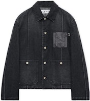 LOEWE Black Casual Jacket with Solid Logo Patch and Single-Breasted Design. H526Y50W09-8946 LOEWE Black Casual Jacket with Solid Logo Patch and Single-Breasted Design. H526Y50W09-8946