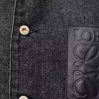 Sizing ロエベ ブラック カジュアルジャケット ソリッドロゴパッチ シングルブレストデザイン. H526Y50W09-8946