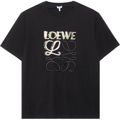 LOEWE 黑色棉質圓領T恤 印花標誌設計 H526Y22J61-1489 Order LOEWE 黑色棉質圓領T恤 印花標誌設計 H526Y22J61-1489
