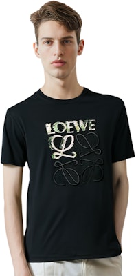 LOEWE 黑色棉質圓領T恤 印花標誌設計 H526Y22J61-1489 Purchase LOEWE 黑色棉質圓領T恤 印花標誌設計 H526Y22J61-1489