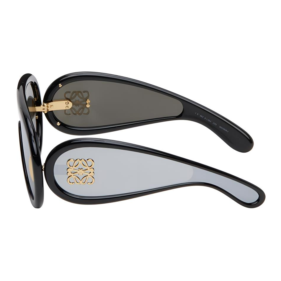 Order LOEWE 黑色不規則波浪鏡框設計太陽眼鏡 LW40108I@0001C 192337136399