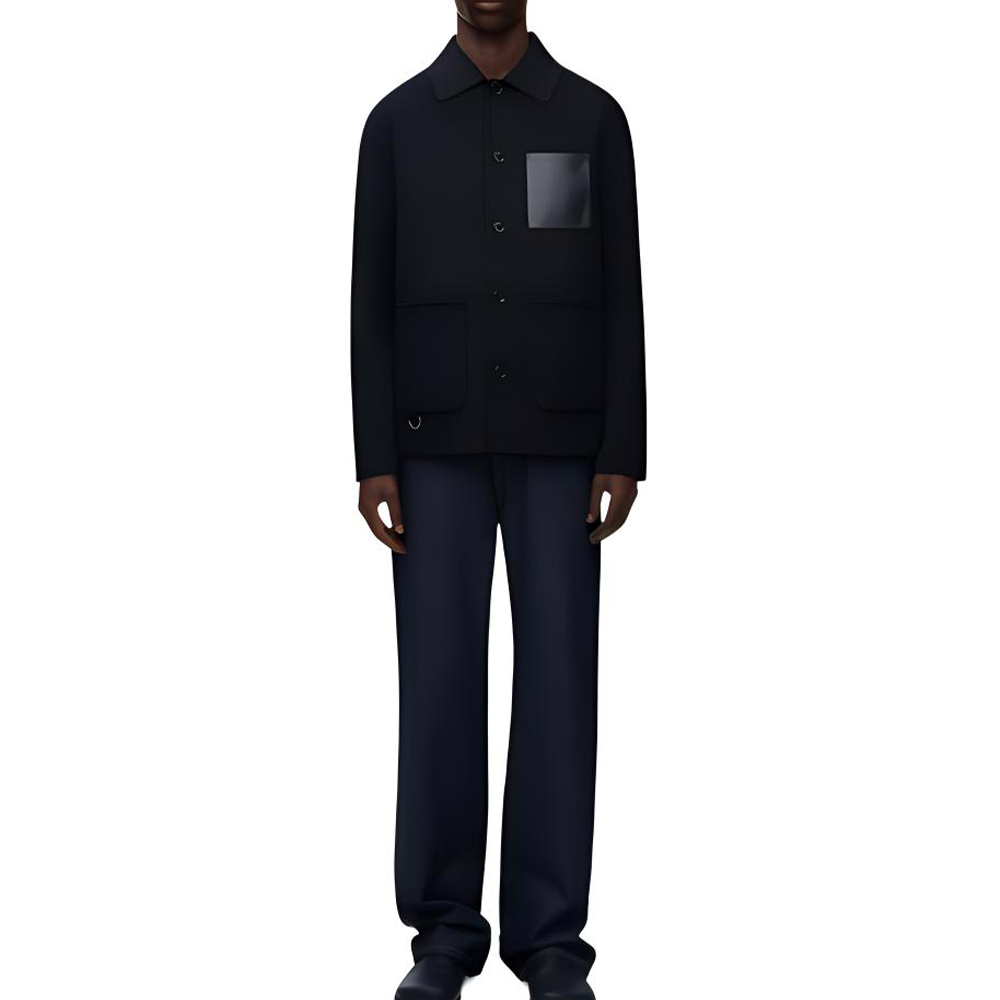 LOEWE  Black Pocket Patch Single-Breasted Casual Jacket. H526Y03WBE-1100