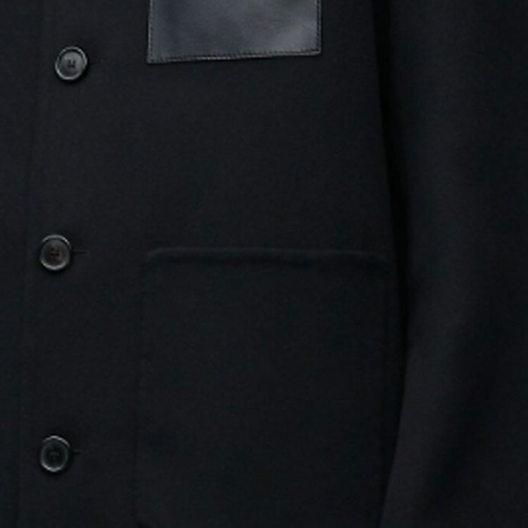 Sizing 로에베 블랙 포켓 패치 싱글 브레스트 캐주얼 자켓. H526Y03WBE-1100