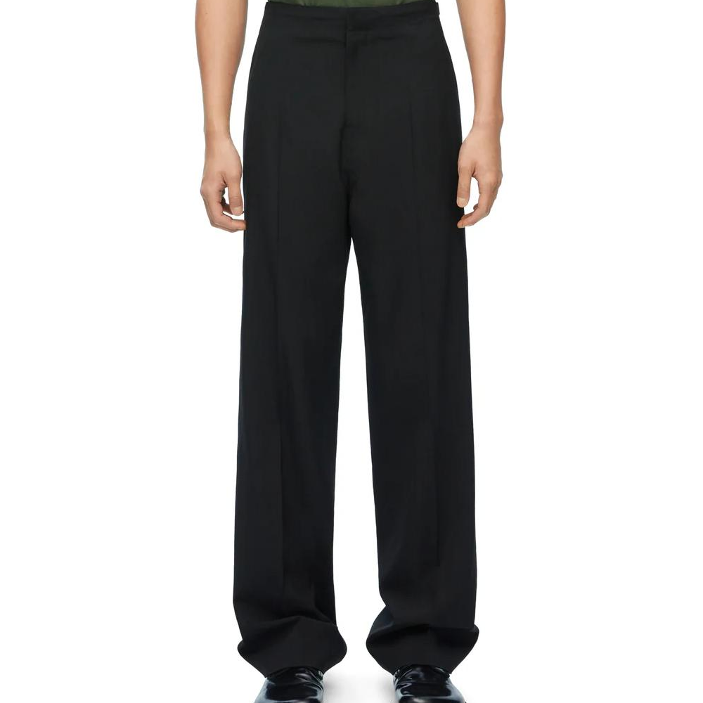 LOEWE  Black Straight-Leg Mid-Waist Casual Pants with Zipper. H526Y04WE6-1100