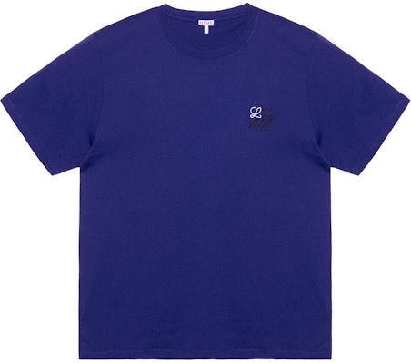 ロエベ ブルー 刺繍ロゴ ショートスリーブ Tシャツ. H526Y22X755410 Order ロエベ ブルー 刺繍ロゴ ショートスリーブ Tシャツ. H526Y22X755410