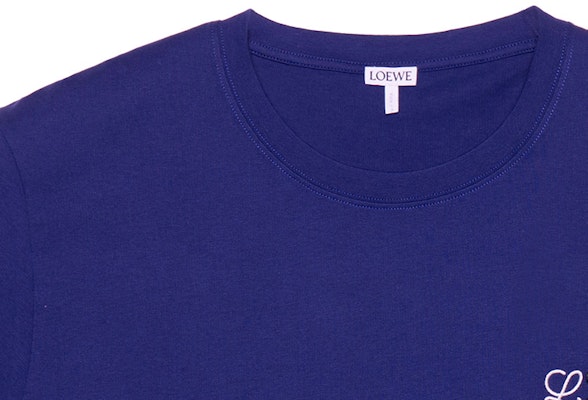 ロエベ ブルー 刺繍ロゴ ショートスリーブ Tシャツ. H526Y22X755410 Purchase ロエベ ブルー 刺繍ロゴ ショートスリーブ Tシャツ. H526Y22X755410