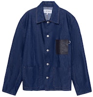 LOEWE Blue Solid Pocket Stand-Collar Long-Sleeve Jacket H526Y13X205110 LOEWE Blue Solid Pocket Stand-Collar Long-Sleeve Jacket H526Y13X205110