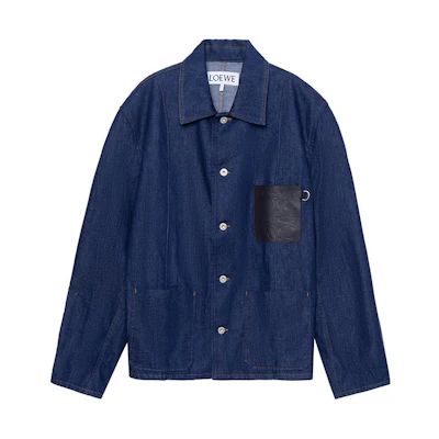 LOEWE Blue Solid Pocket Stand-Collar Long-Sleeve Jacket H526Y13X205110