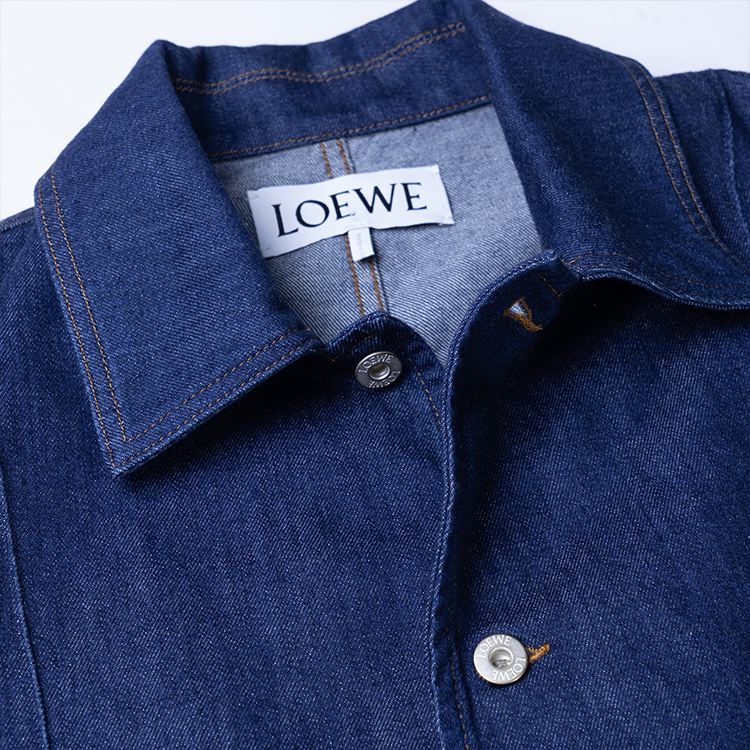Sizing LOEWE  Blue Solid Pocket Stand-Collar Long-Sleeve Jacket H526Y13X205110