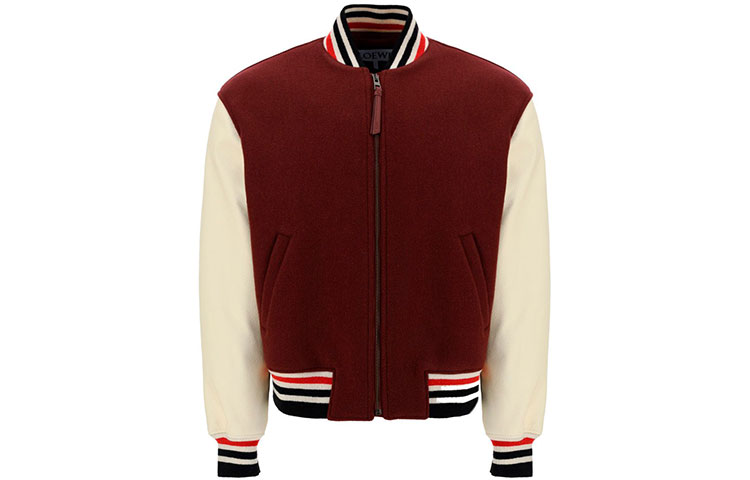 LOEWE  Botanical Embroidered Bomber Jacket in Burgundy. H800Y03X08-7162 圖 2