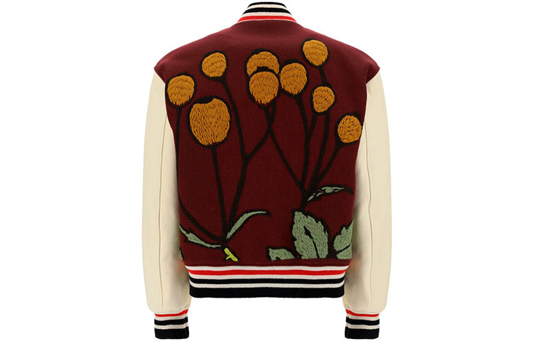 LOEWE  Botanical Embroidered Bomber Jacket in Burgundy. H800Y03X08-7162 圖 3