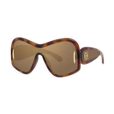 LOEWE Brown Irregular-Shaped Acetate Sunglasses with Logo Temples LW40131I