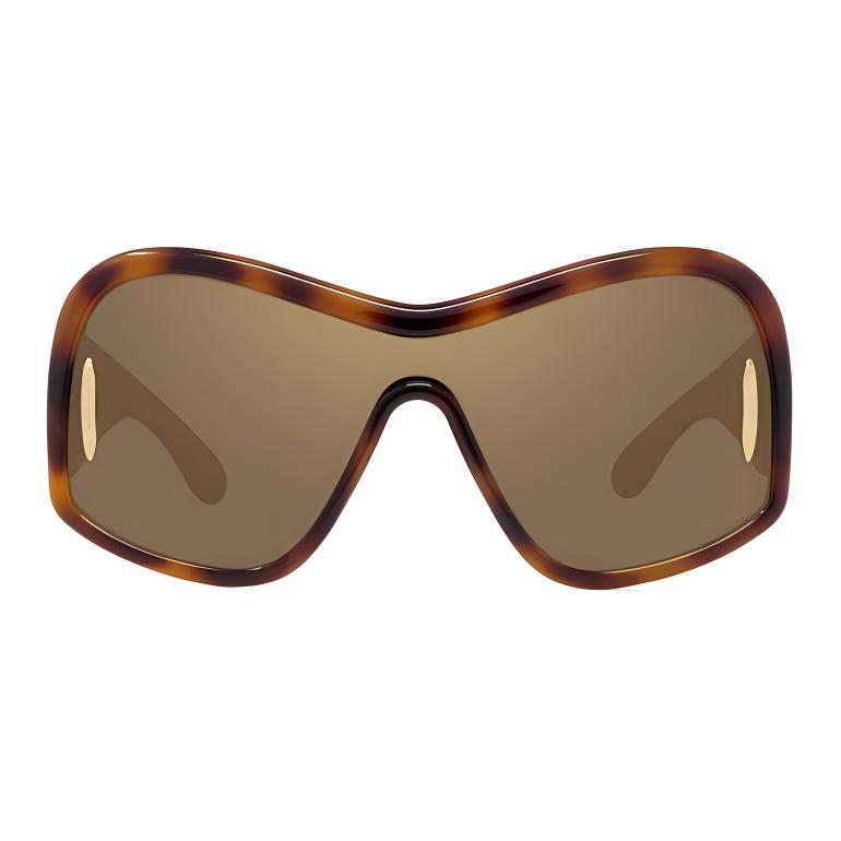 LOEWE  Brown Irregular-Shaped Acetate Sunglasses with Logo Temples LW40131I 圖 3