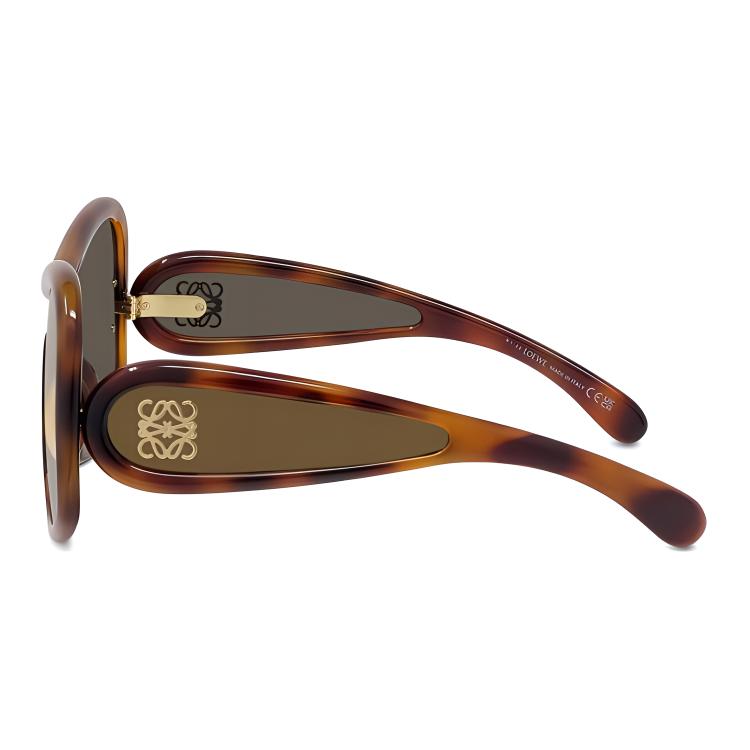 LOEWE  Brown Irregular-Shaped Acetate Sunglasses with Logo Temples LW40131I 圖 4
