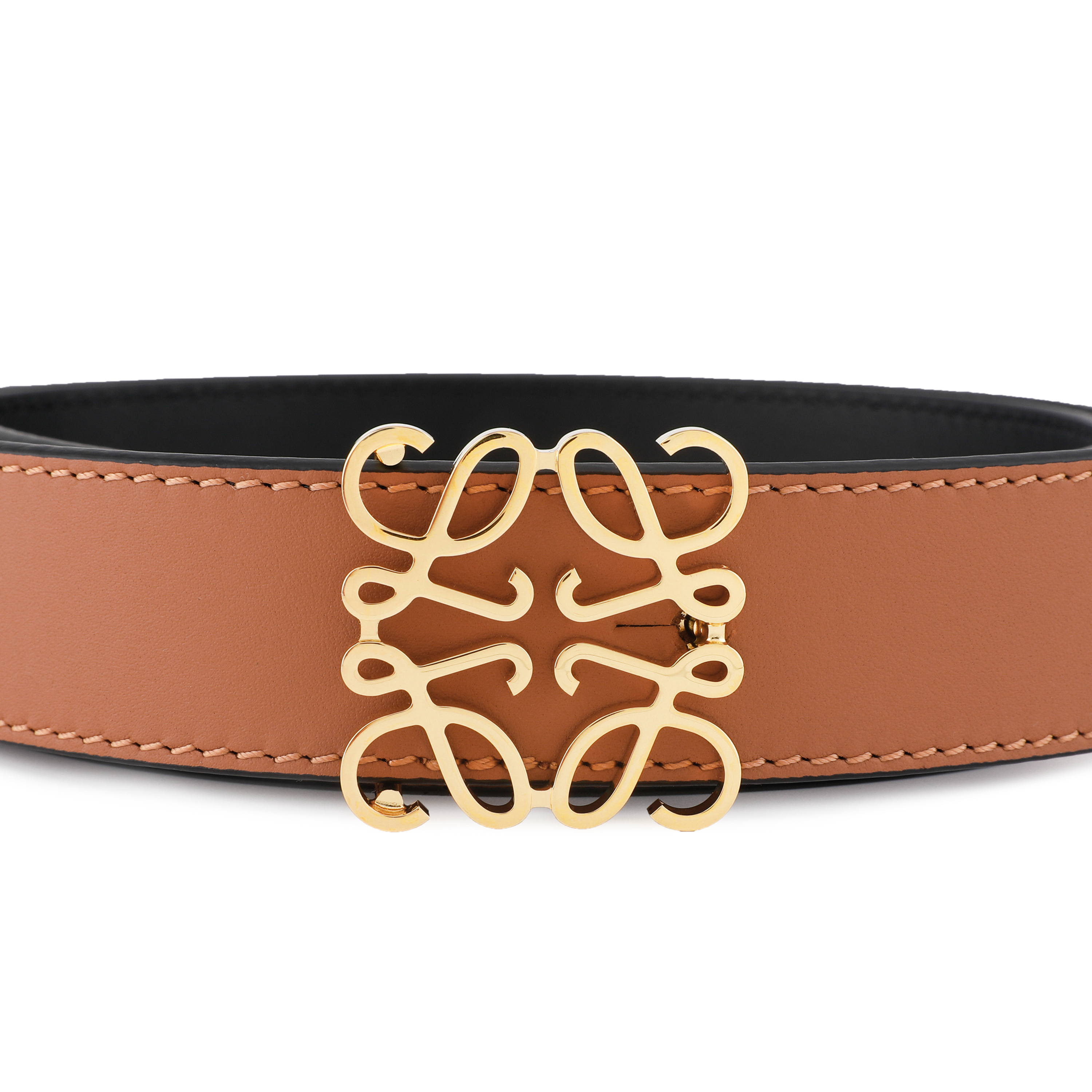 Lookbook LOEWE 棕色皮革腰带搭配光滑扣 2.8cm. E619Z26X03-2544