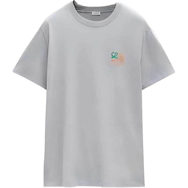 LOEWE  Embroidered Graphic Crewneck T-Shirt Grey POIZON202406518