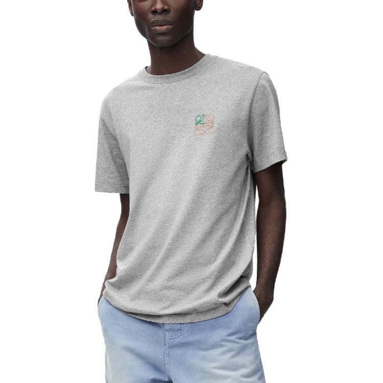 LOEWE  Embroidered Graphic Crewneck T-Shirt Grey POIZON202406518 圖 4