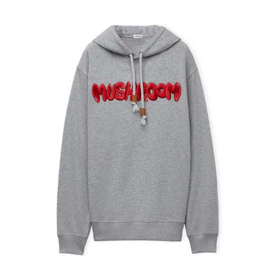 LOEWE FW23 Oversized Grey Hoodie with Letter Embroidery. H526Y25X33-1440
