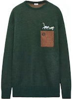 LOEWE Green Crewneck Logo Knit Sweater. H526Y14KG4-4110 LOEWE Green Crewneck Logo Knit Sweater. H526Y14KG4-4110
