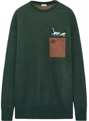 LOEWE 绿色圆领标志针织毛衣。 H526Y14KG4-4110 Buy LOEWE 绿色圆领标志针织毛衣。 H526Y14KG4-4110