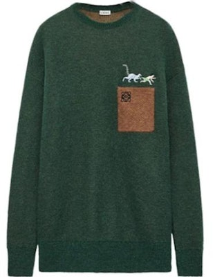 LOEWE 绿色圆领标志针织毛衣。 H526Y14KG4-4110 Order LOEWE 绿色圆领标志针织毛衣。 H526Y14KG4-4110