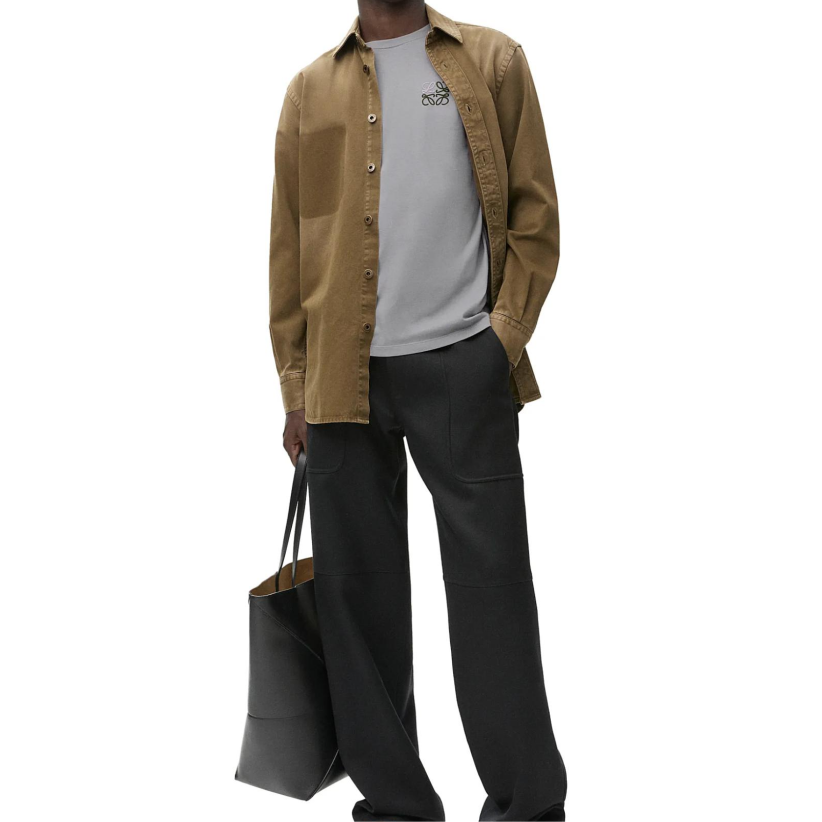 Purchase ロエベ グレー SS25 コットン クルーネック 半袖 Tシャツ. H526Y22X75-1210