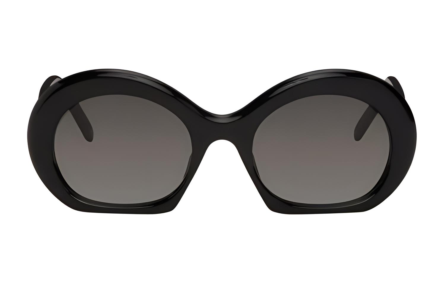 LOEWE  Irregular Sunglasses with Logo Temples - Black. LW40077I5401B