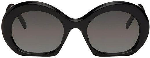 LOEWE Irregular Sunglasses with Logo Temples - Black. LW40077I5401B LOEWE Irregular Sunglasses with Logo Temples - Black. LW40077I5401B