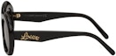Lookbook LOEWE 不规则墨镜带Logo镜腿 - 黑色 LW40077I5401B