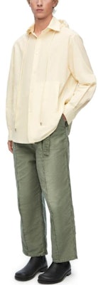 LOEWE Ivory Solid Color Hooded Loose Fit Long Sleeve Jacket H526Y05WBB-2110 Shop LOEWE Ivory Solid Color Hooded Loose Fit Long Sleeve Jacket H526Y05WBB-2110