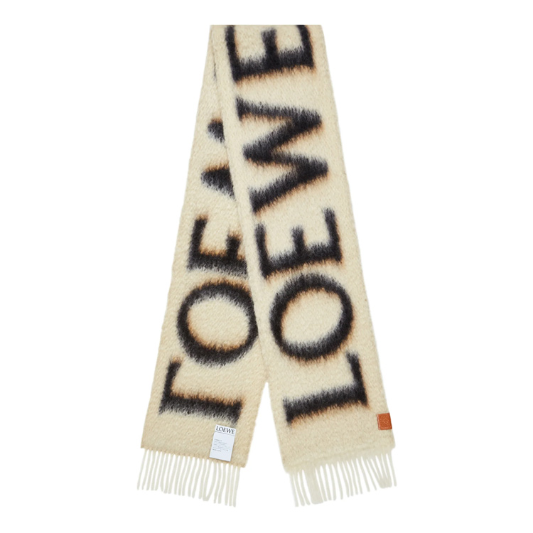 LOEWE  Mohair Embroidered Logo Scarf Brown. F811257X0331540 圖 2