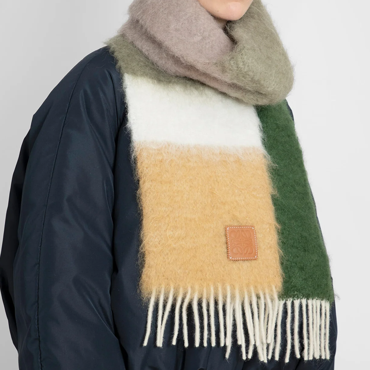 Lookbook LOEWE 多色流蘇羊毛圍巾 F811257X224002