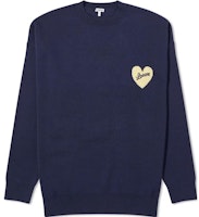 LOEWE Navy Blue Heart Pattern Round Neck Knit Sweater H526Y14KEI-5110 LOEWE Navy Blue Heart Pattern Round Neck Knit Sweater H526Y14KEI-5110