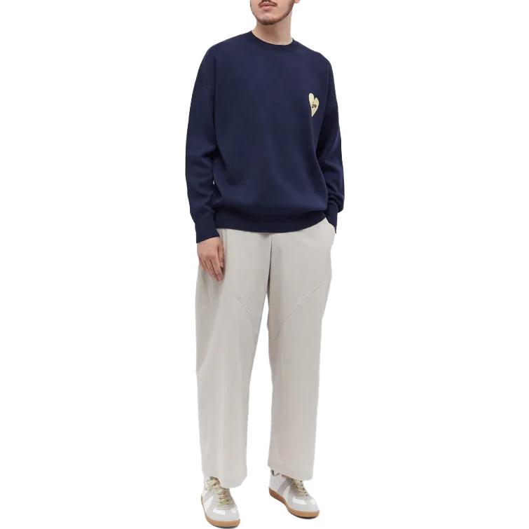 Lookbook LOEWE Suéter de Punto Azul Marino con Corazones y Cuello Redondo H526Y14KEI-5110