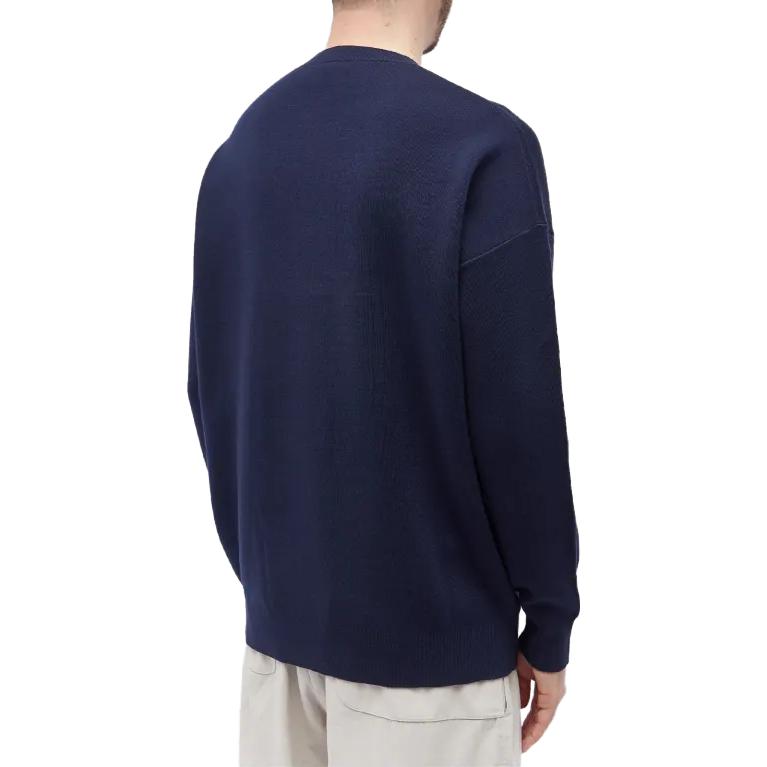 Shop LOEWE Suéter de Punto Azul Marino con Corazones y Cuello Redondo H526Y14KEI-5110