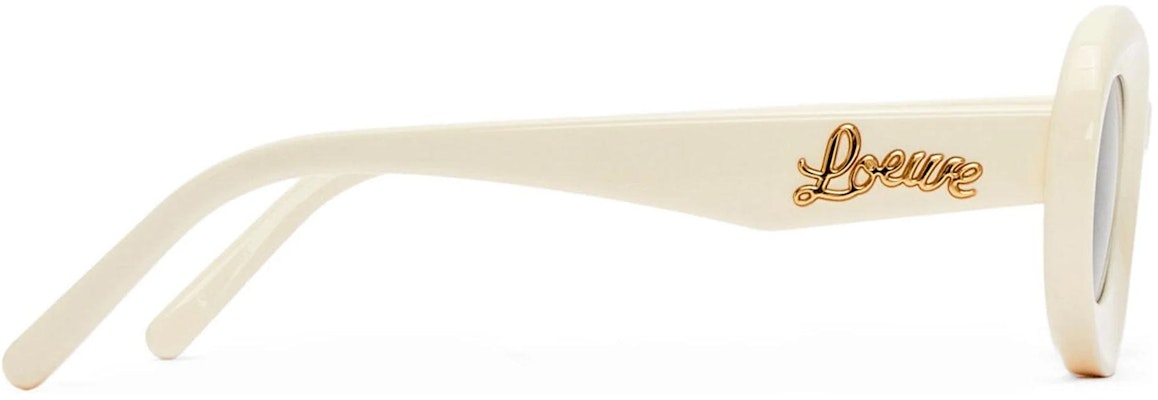LOEWE 白色椭圆醋酸板太阳镜搭配标志镜腿. LW40110U5025A Shop LOEWE 白色椭圆醋酸板太阳镜搭配标志镜腿. LW40110U5025A
