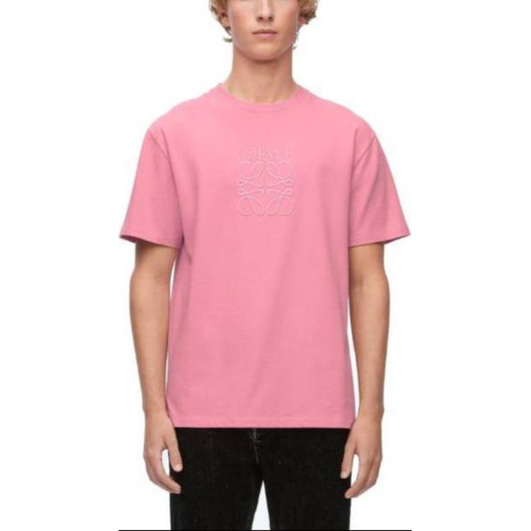 LOEWE  Pink Fitted Crew Neck T-Shirt with Logo Patchwork Design. H526Y22XB8-3900 圖 4