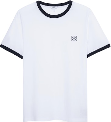 LOEWE Kemeja-T Leher Bulat Kasual Putih H526Y22XAC-8995 Order LOEWE Kemeja-T Leher Bulat Kasual Putih H526Y22XAC-8995