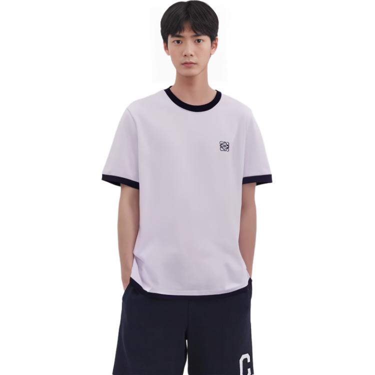 Purchase LOEWE Kemeja-T Leher Bulat Kasual Putih H526Y22XAC-8995