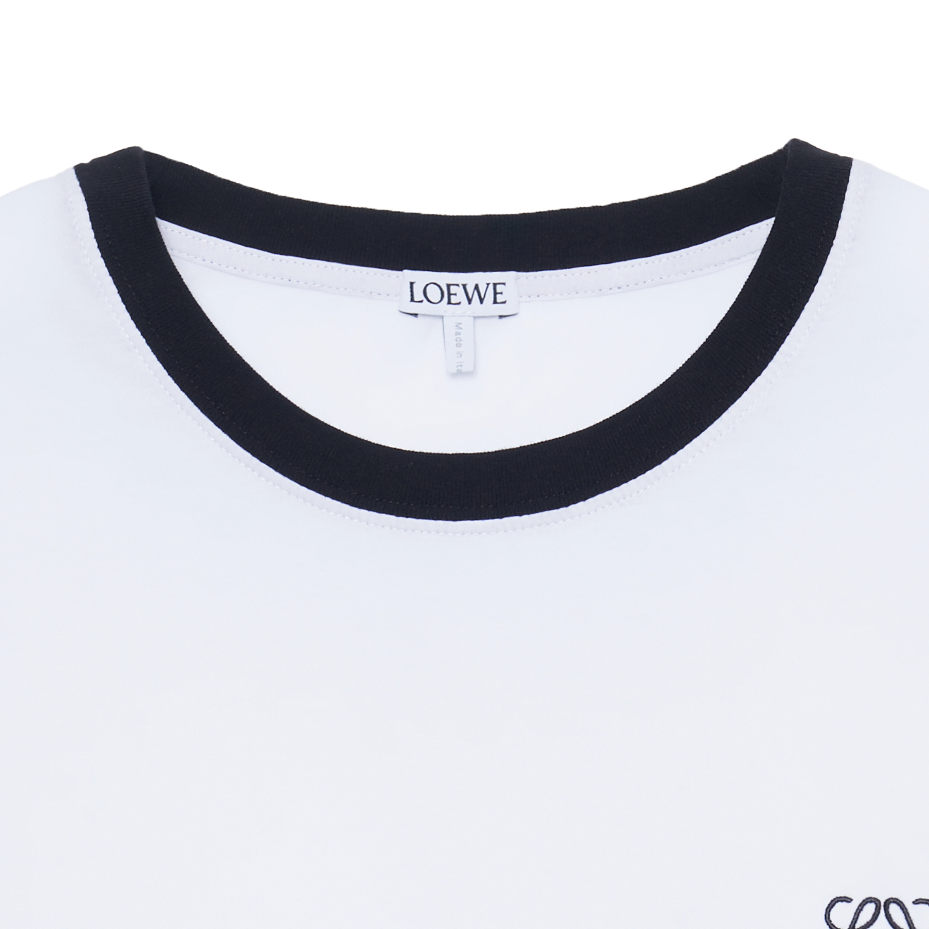 Details for LOEWE Kemeja-T Leher Bulat Kasual Putih H526Y22XAC-8995