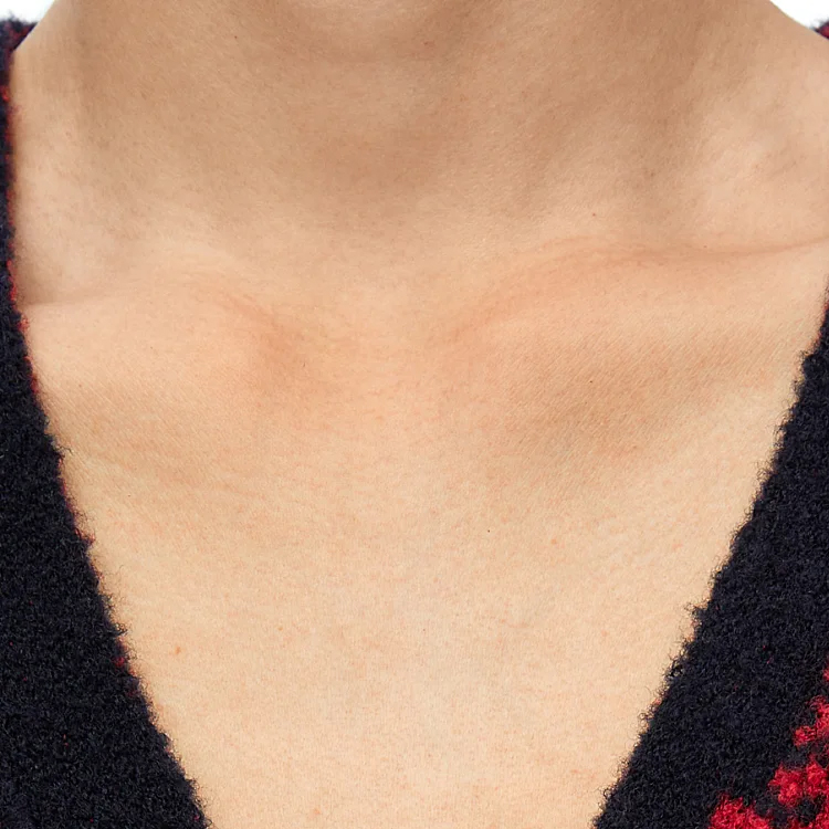 Details for LOEWE Cárdigan Suéter Tejido Rojo Azul de Manga Larga con Cuello en V. H526Y16K69-5114